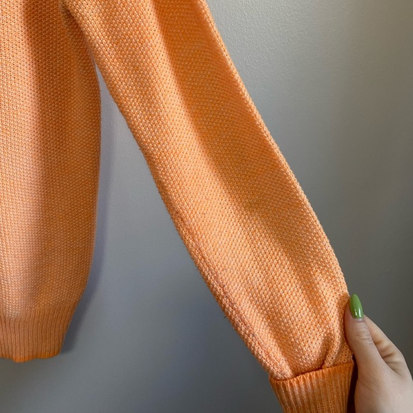 Orange Waffle Knit Sweater - Picture 5 of 6
